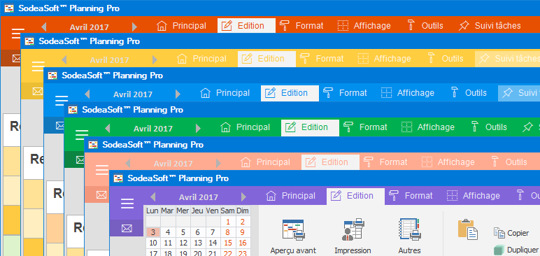 couleurs dans planning pro