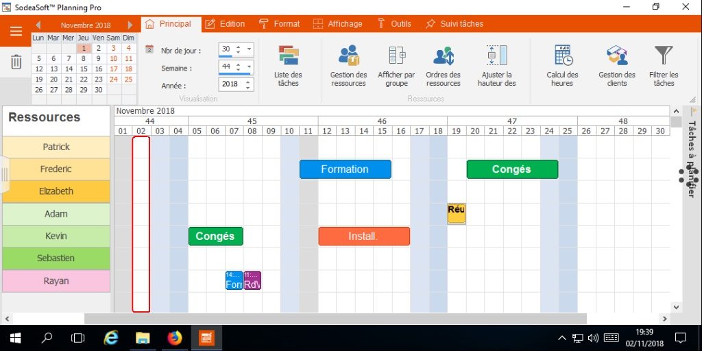 Logiciel de Planning Pro sur mon Android