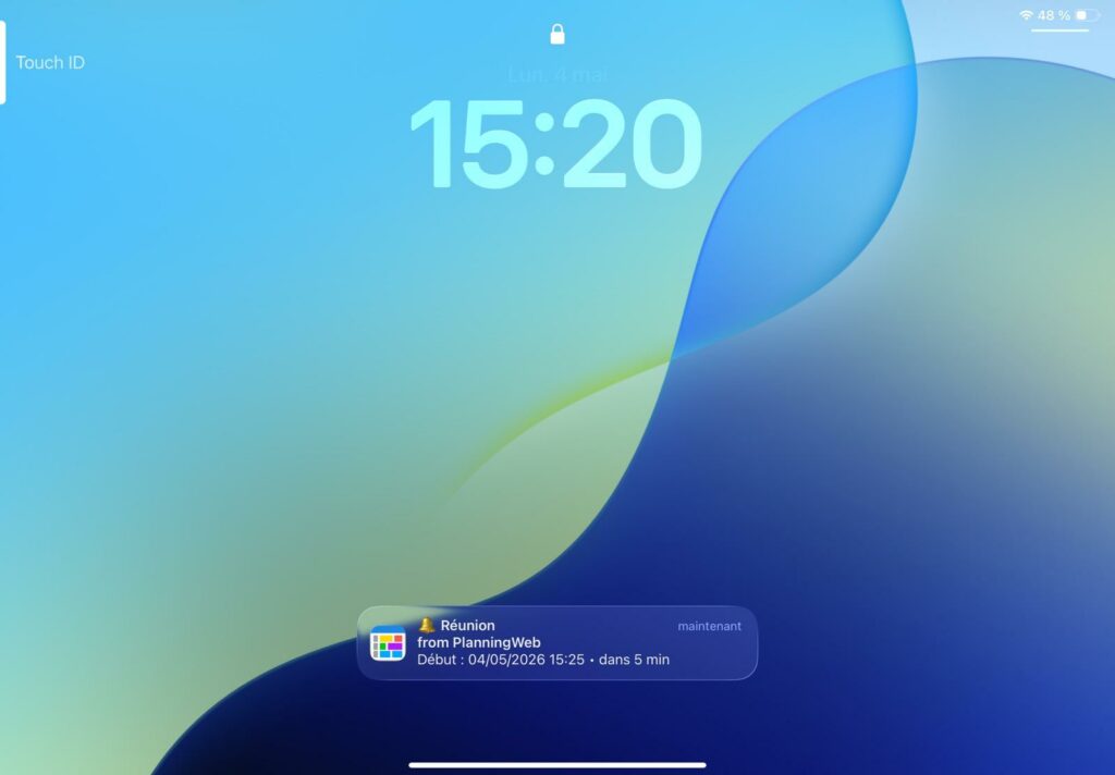 notifications de rappel sur Apple iOS