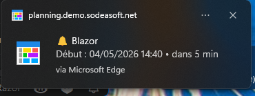 notifications de rappel de tâche sur Windows